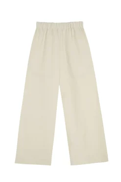 Mona, pantalon de lino y seda marfil
