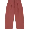 Mona, strawberry linen and silk pants