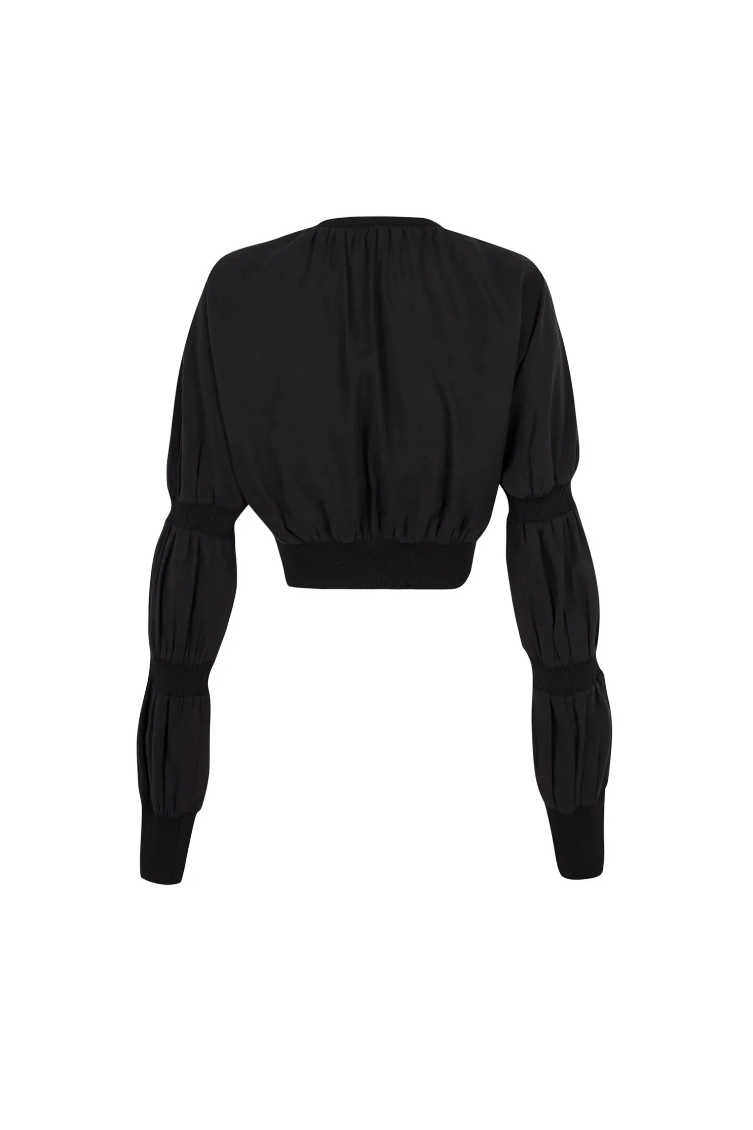 Morgan, smoke gray linen and silk crop top