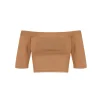 Naim, bronze knit crop top