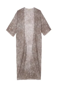 Nina, ayaz print long ramie jacket