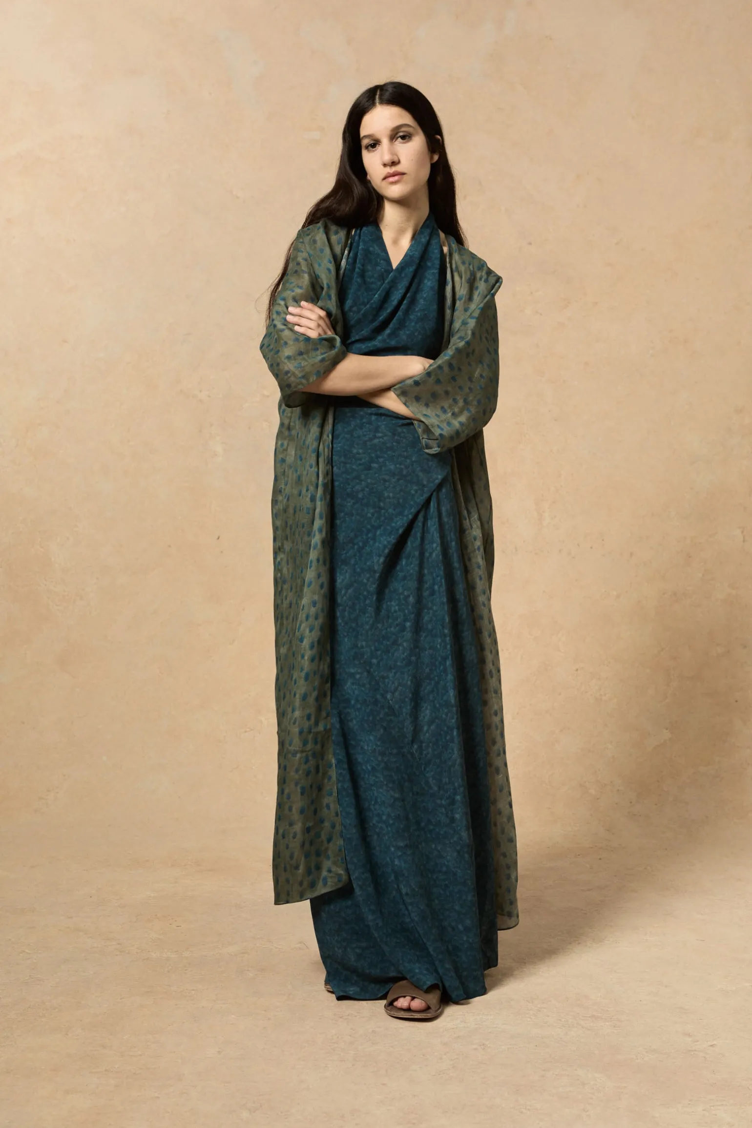 Nina, long ciro print jacket