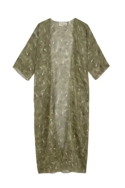 Nina, pua print long ramie jacket