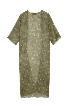 Nina, pua print long ramie jacket