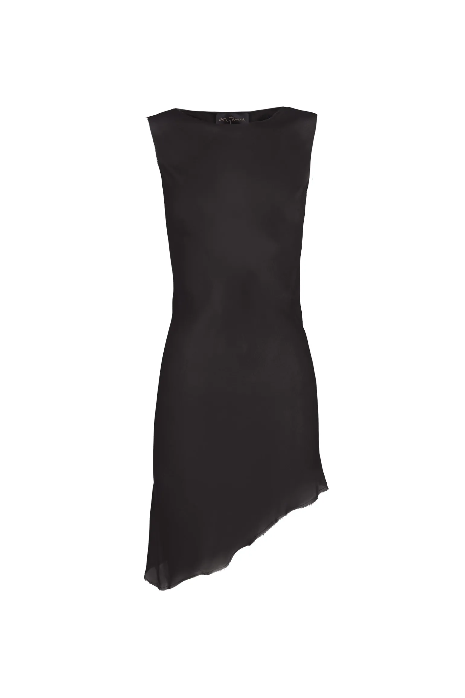 Nini, black silk mini dress