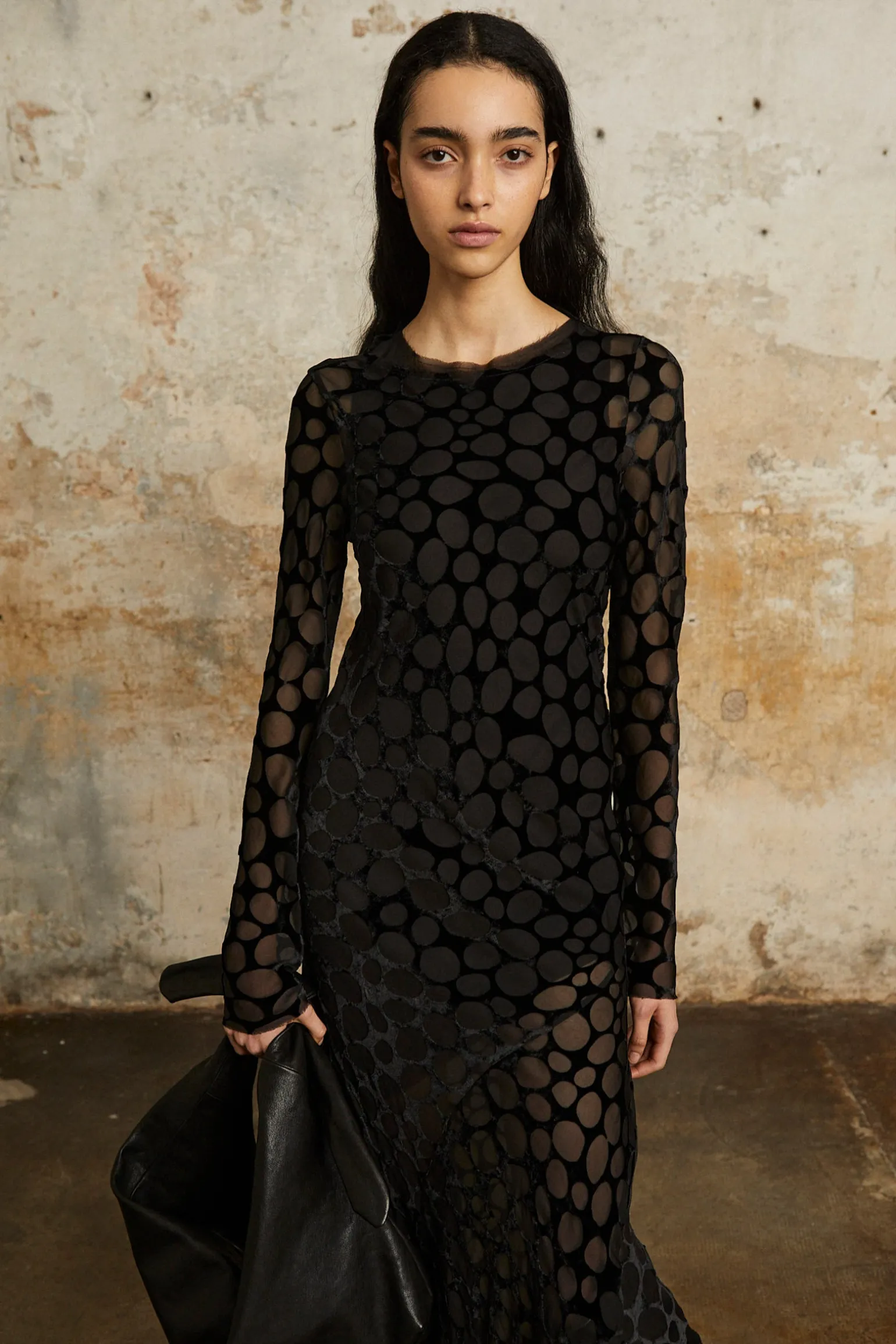 Nini, black silk mini dress