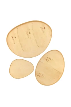 Oeuf, trays in orange wood