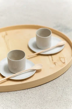 Oeuf, trays in orange wood