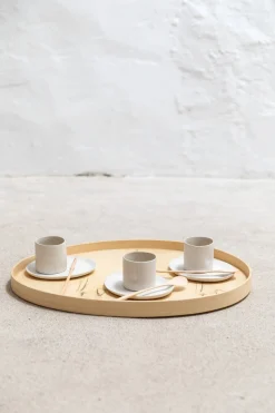 Oeuf, trays in orange wood