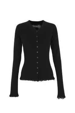 Ojala, black wool and cashmere cardigan