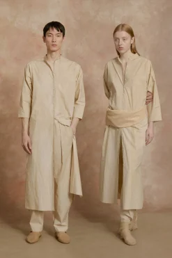 Ono, vestido camisero beige maltinto
