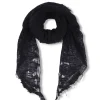 Onye, black open knit bandana