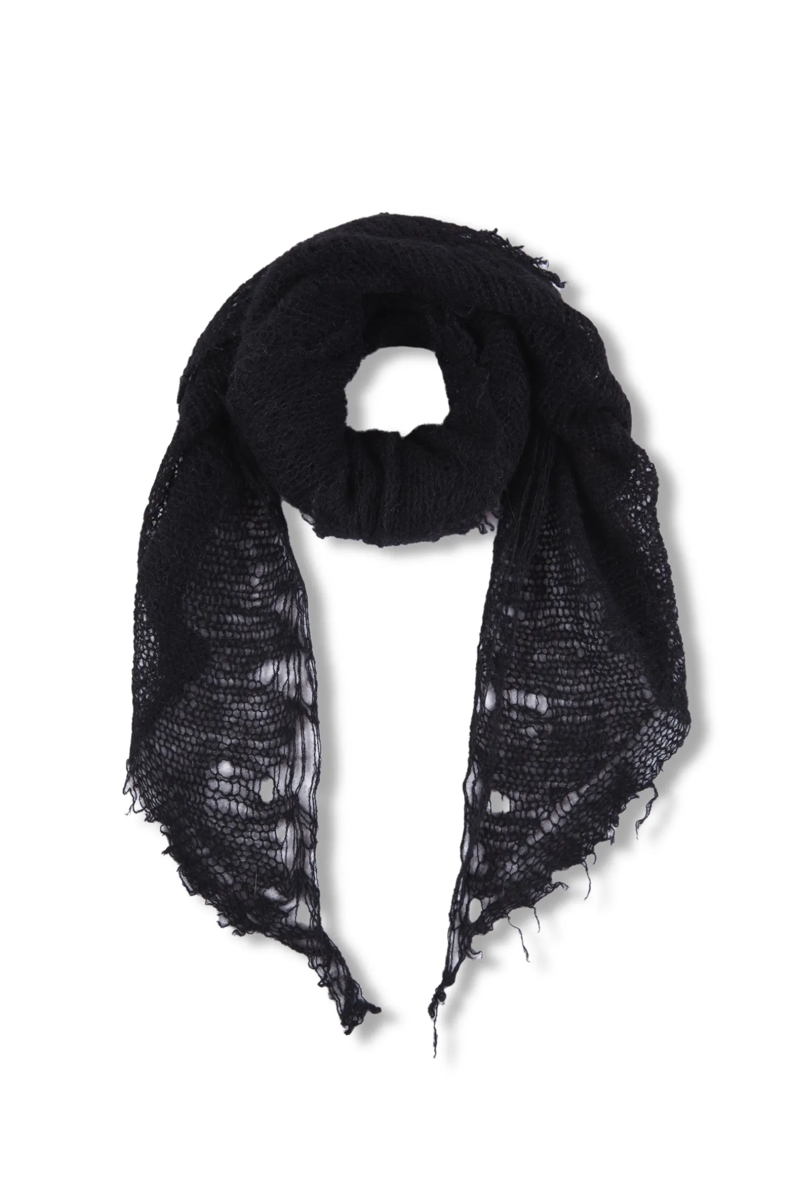 Onye, black open knit bandana