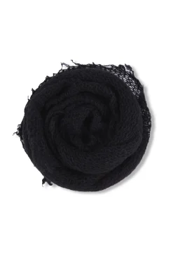 Onye, black open knit bandana