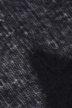 Onye, black open knit bandana