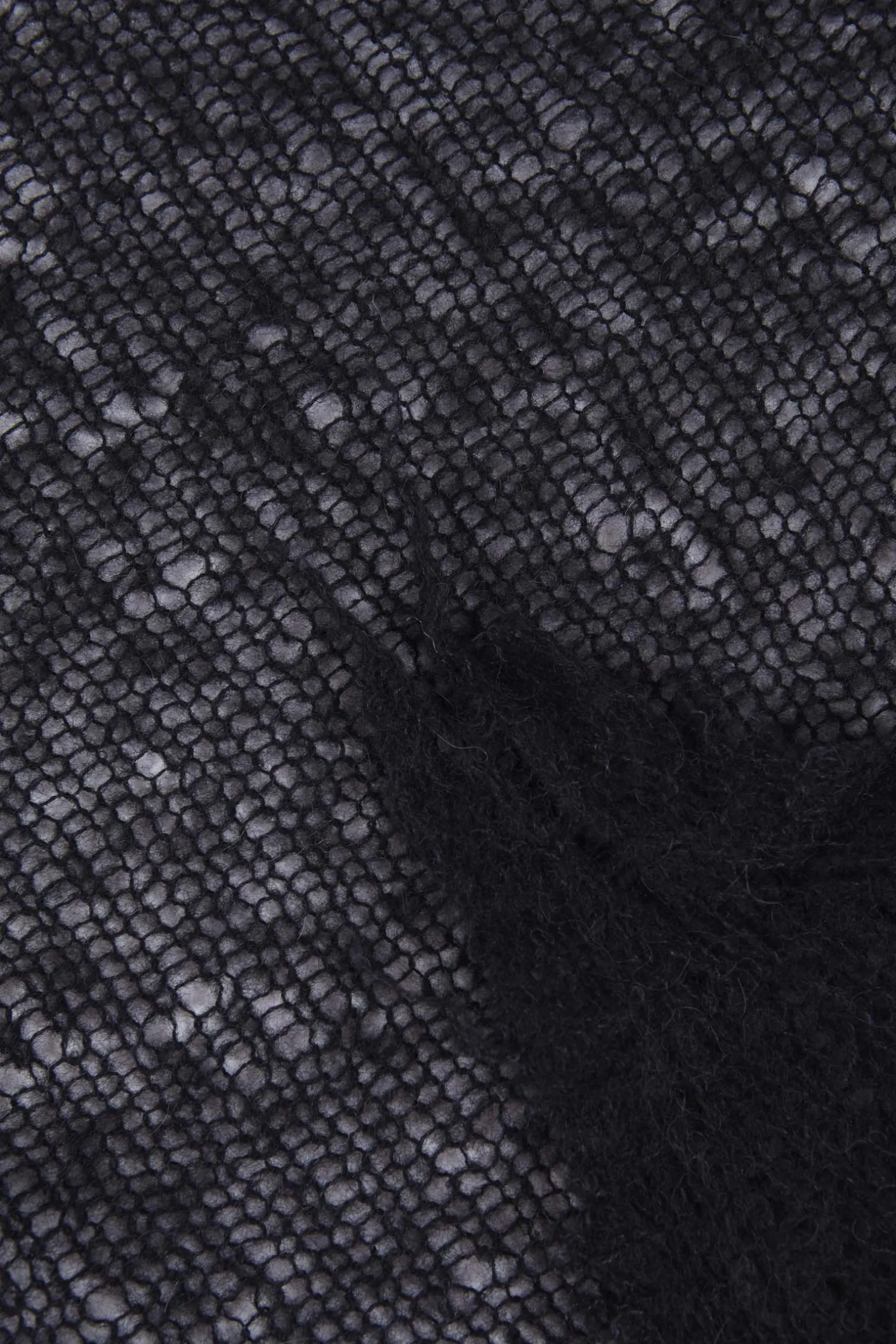 Onye, black open knit bandana