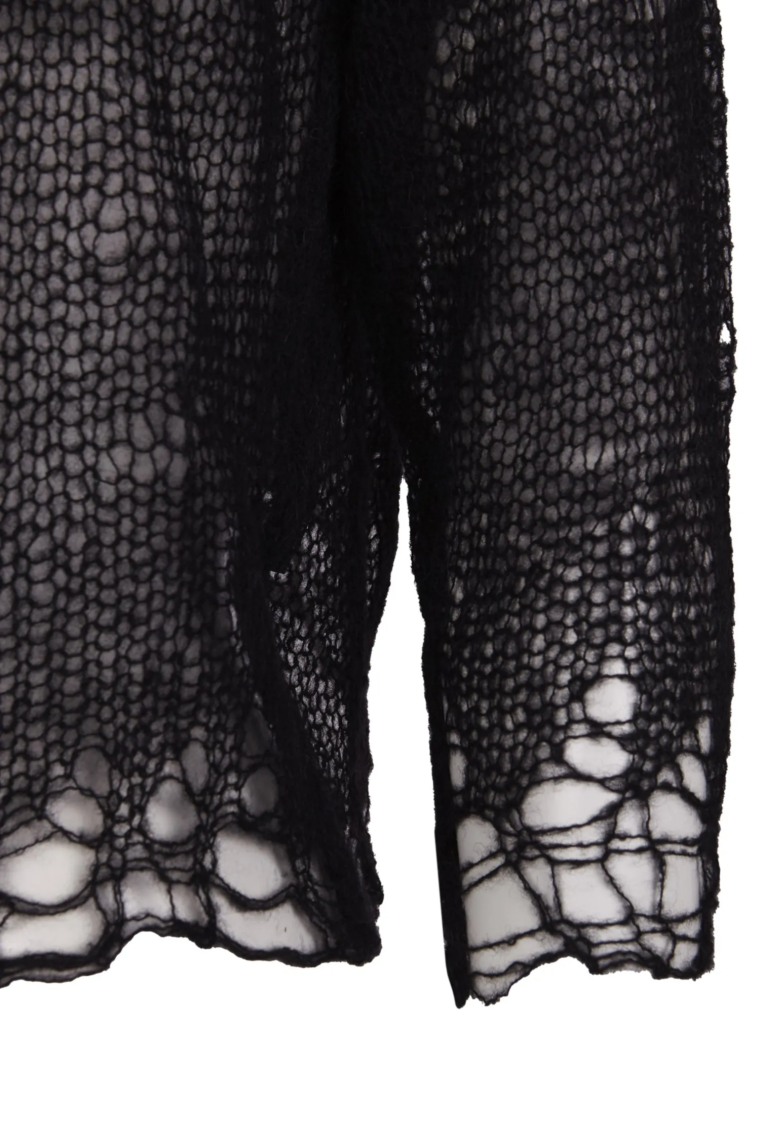 Onye, black open knit cropped jacket