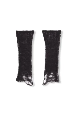Onye, short black knitwear arm warmers