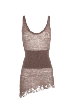 Onye, taupe alpaca, silk and cashmere tank top