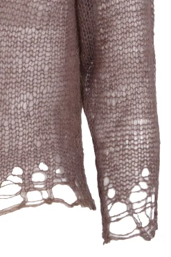 Onye, taupe open knit cropped jacket