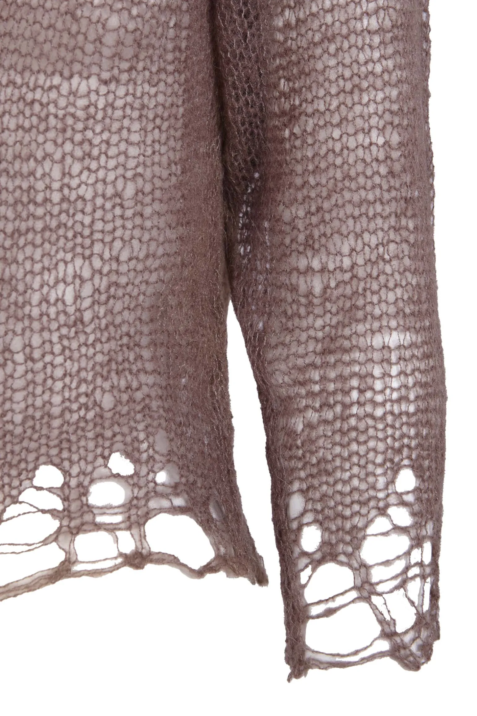 Onye, taupe open knit cropped jacket