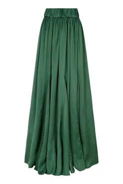 Oona, skirt in emerald green cupro