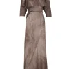 Opalo, cocoa maltinto wrap dress