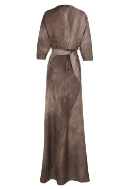 Opalo, cocoa maltinto wrap dress