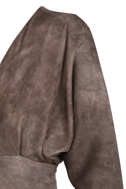 Opalo, cocoa maltinto wrap dress