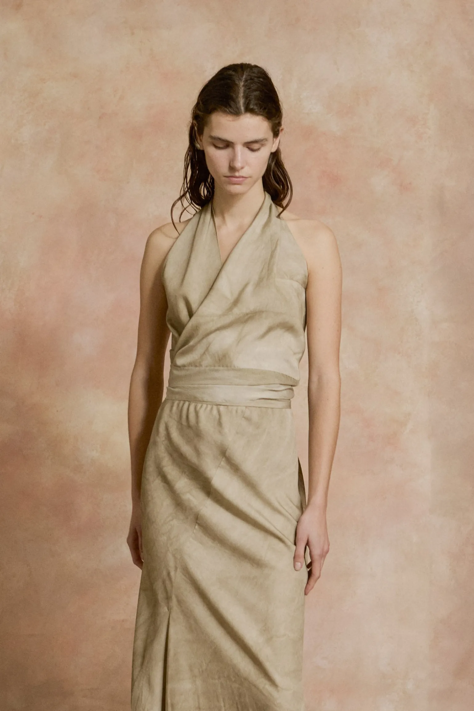 Opalo, fade cocoa asymmetrical skirt