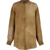 Park, bronze maltinto silk shirt