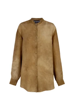 Park, bronze maltinto silk shirt