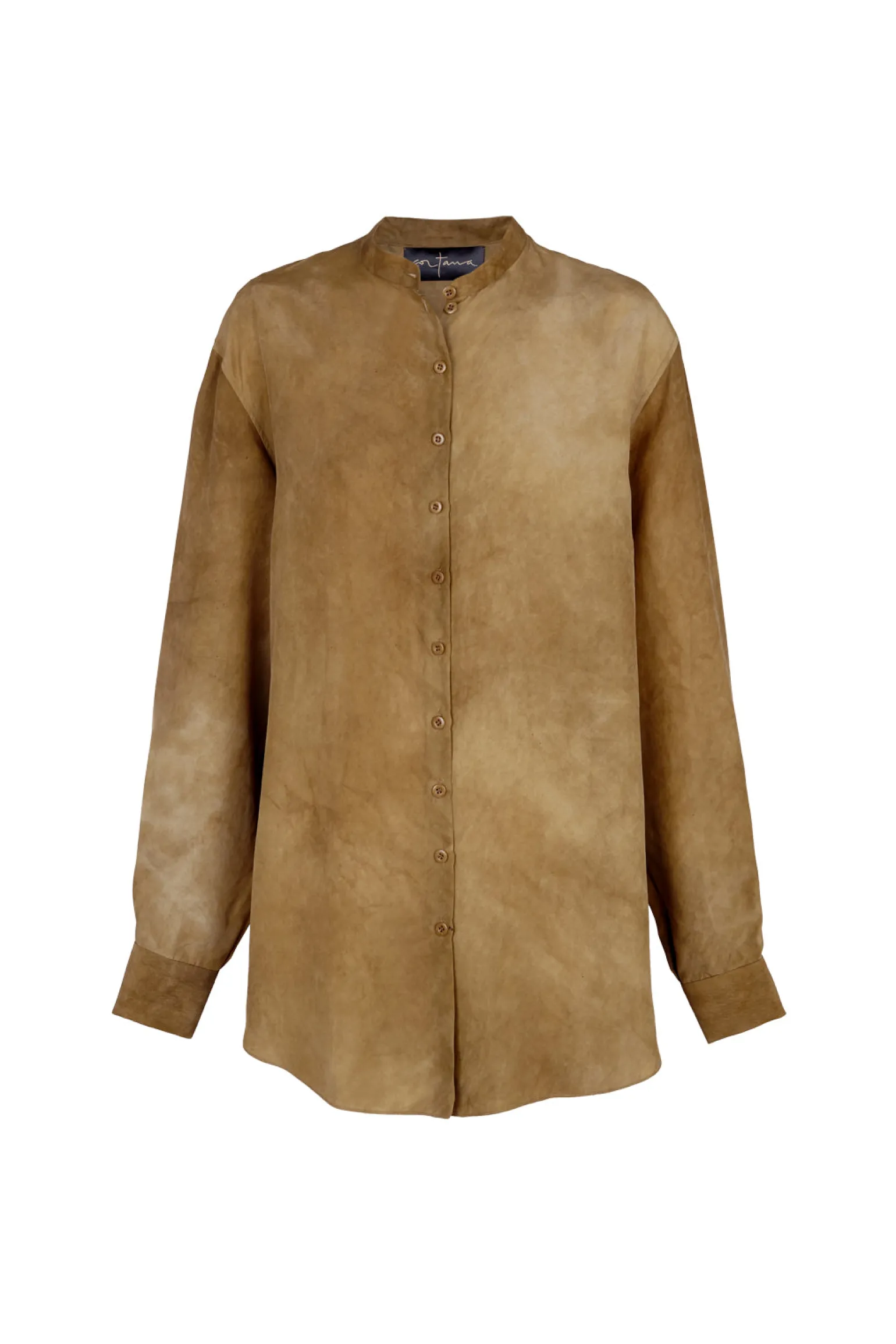 Park, bronze maltinto silk shirt