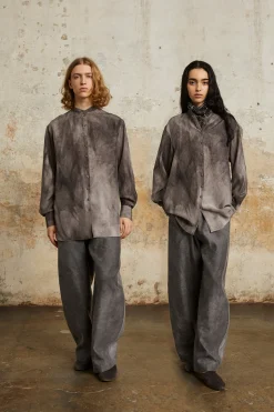 Park, lilac maltinto silk shirt