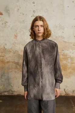 Park, lilac maltinto silk shirt