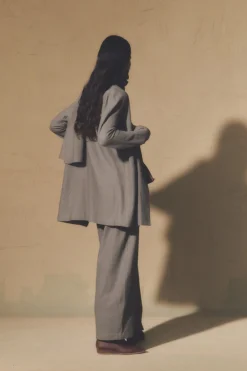 Patti, gray virgin wool pants