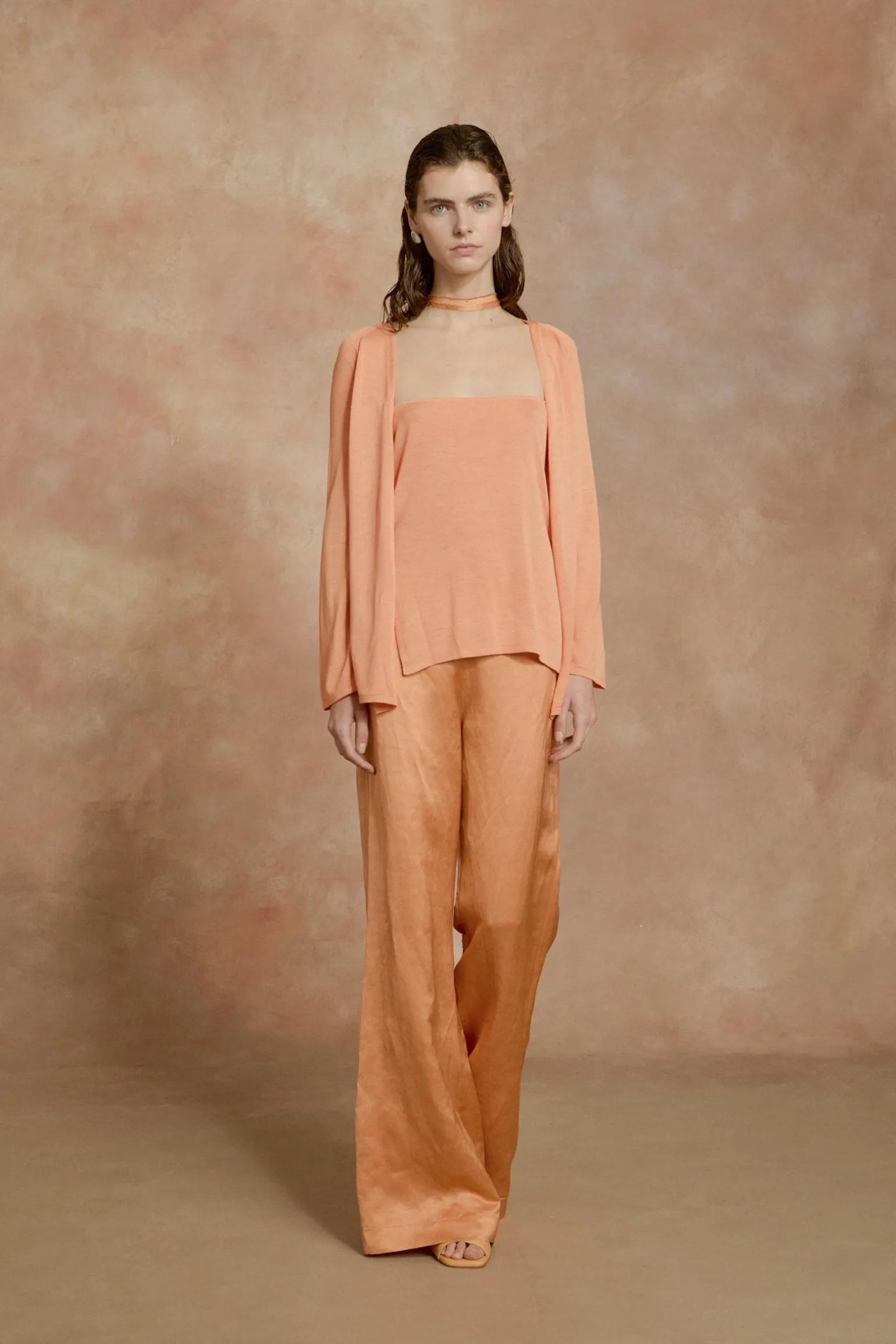 Paz, tangerine flare pants