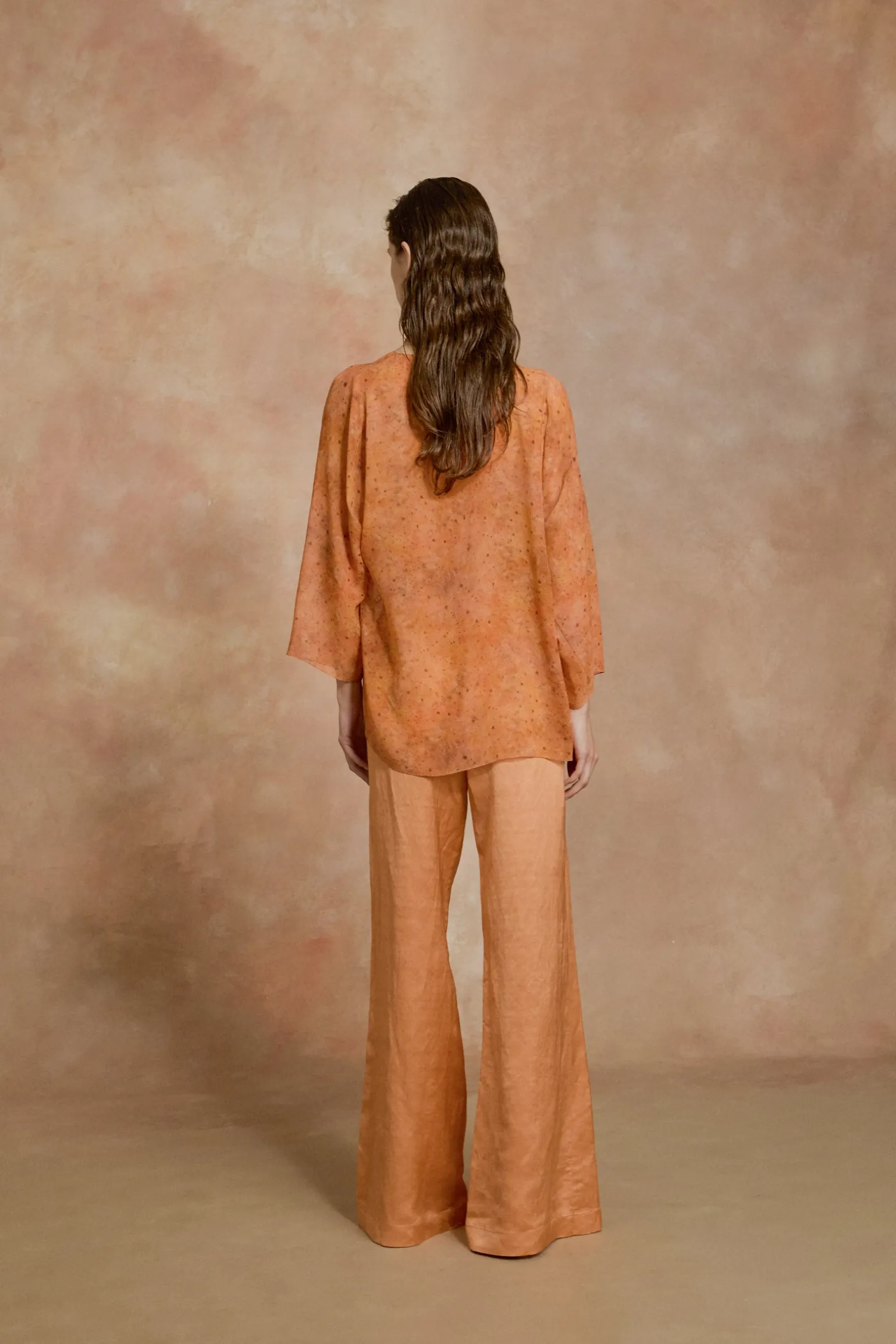 Paz, tangerine flare pants