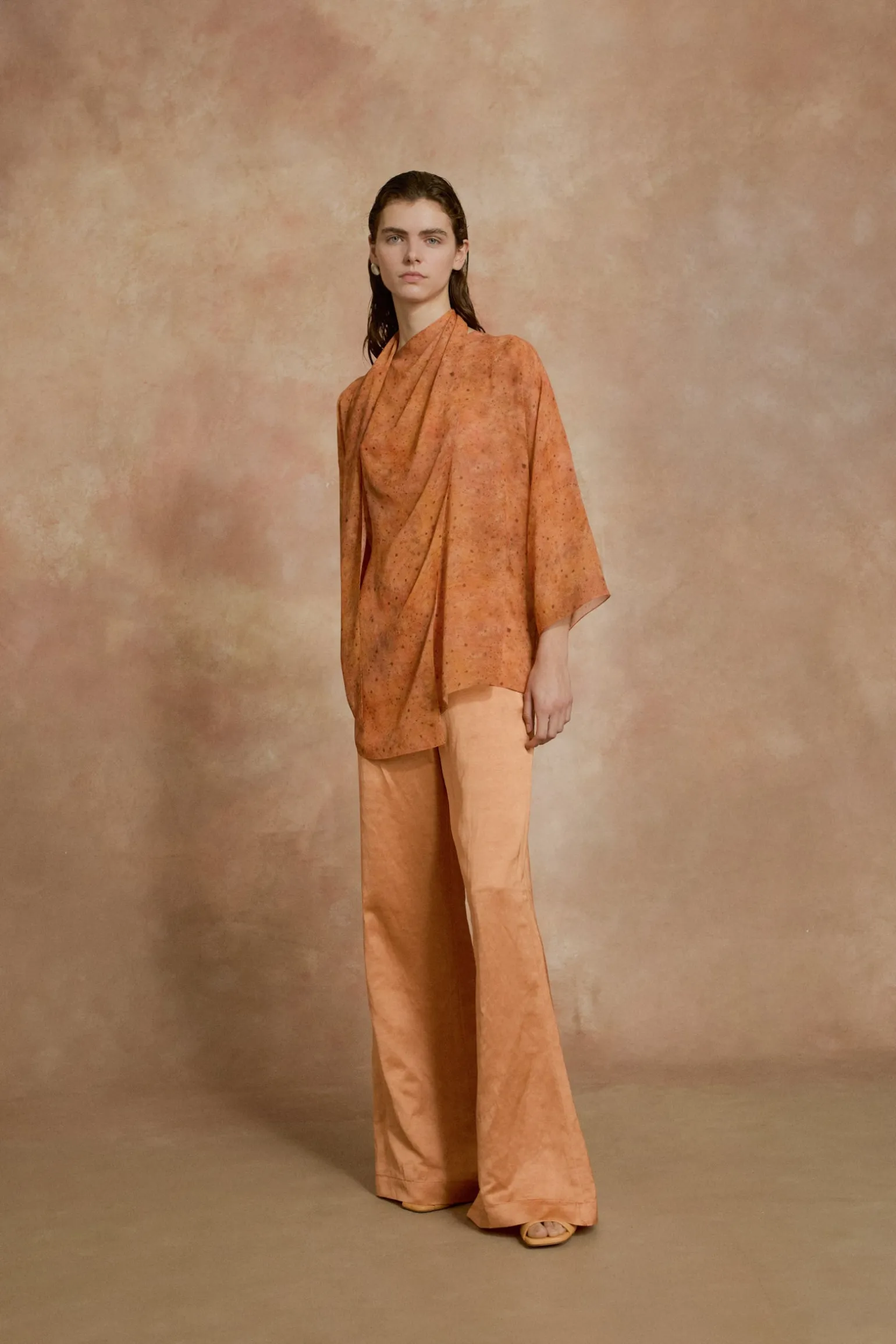 Paz, tangerine flare pants