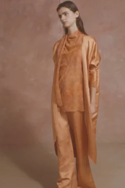 Paz, tangerine long jacket