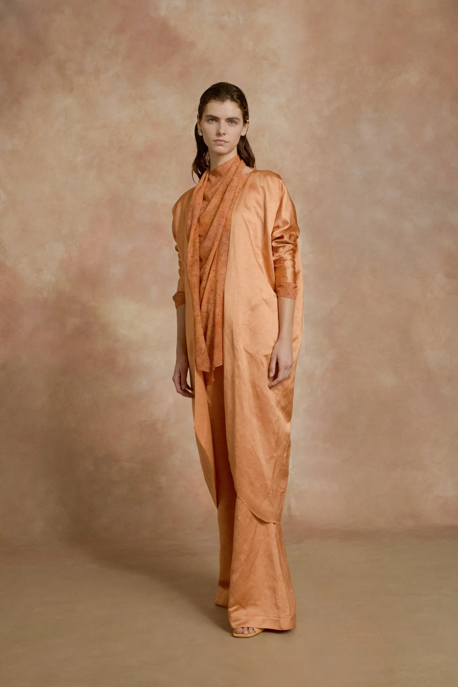 Paz, tangerine long jacket