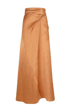 Paz, tangerine long skirt