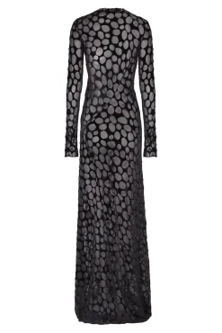 Pebbles, long dress in devore velvet