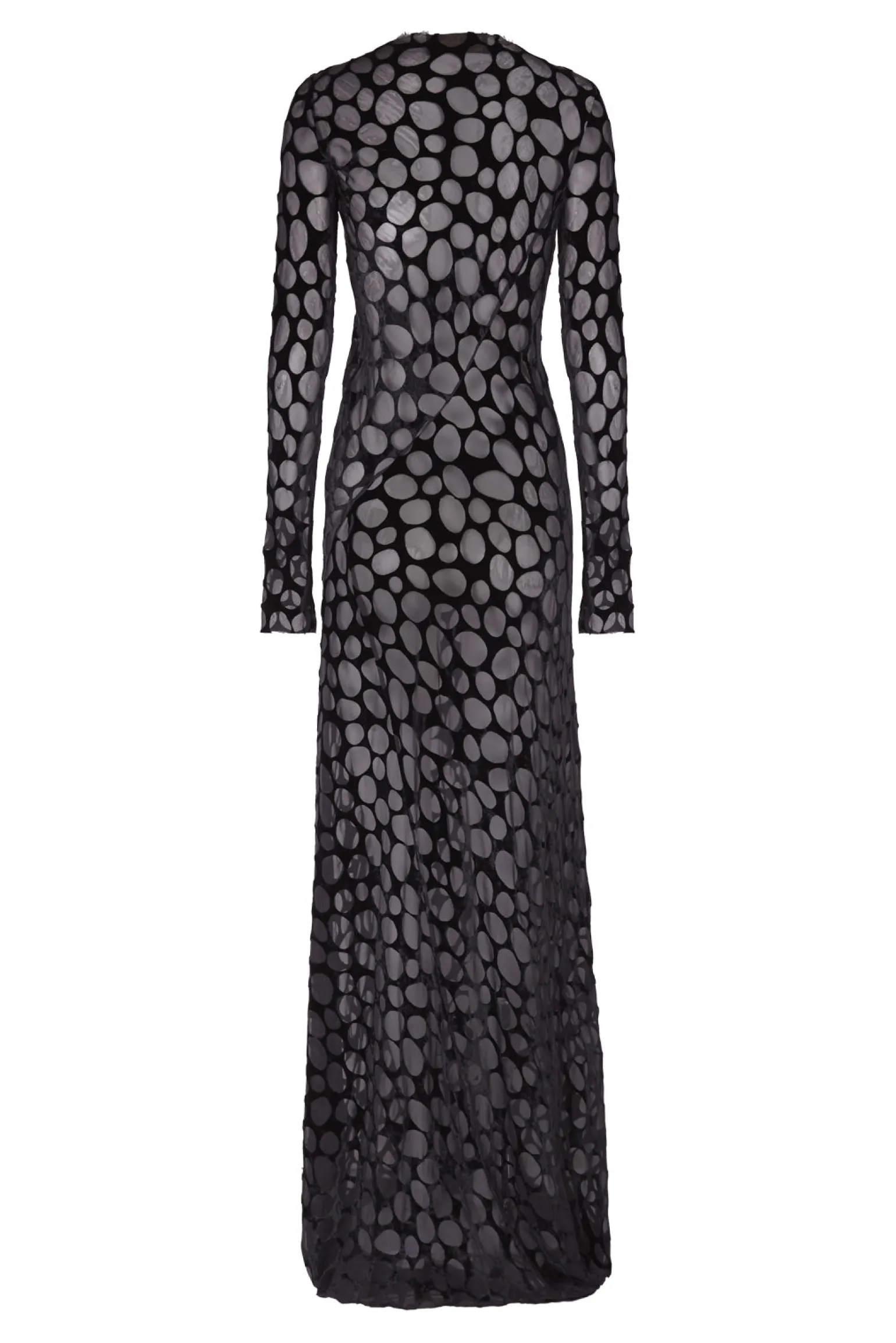 Pebbles, long dress in devore velvet