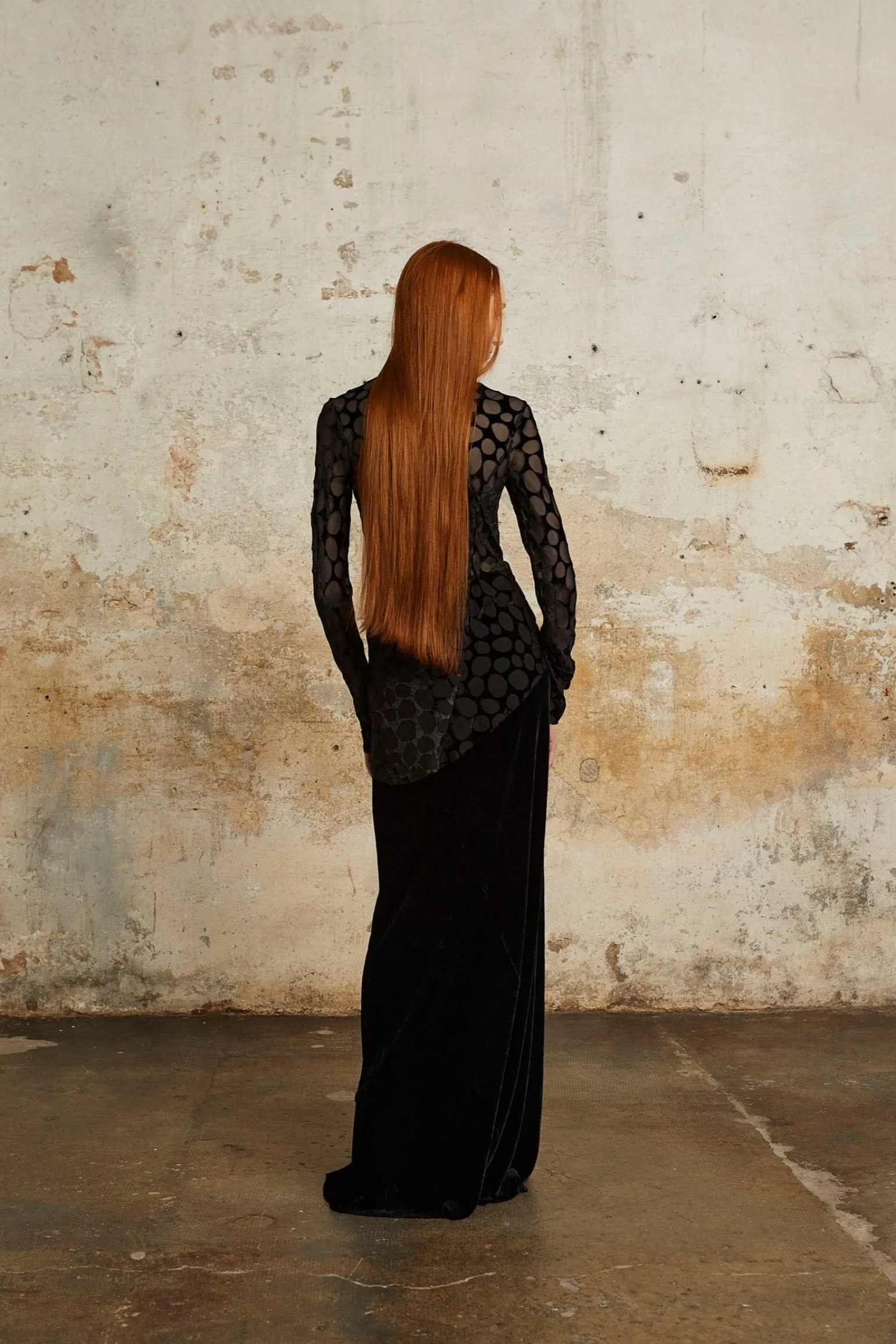 Pebbles, top in devore velvet