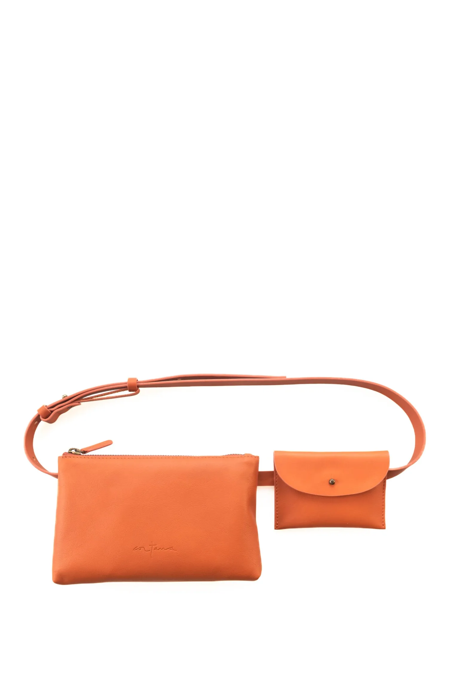 Petra, orange leather belt bag