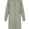 Rami, long shirt in light blue ramie