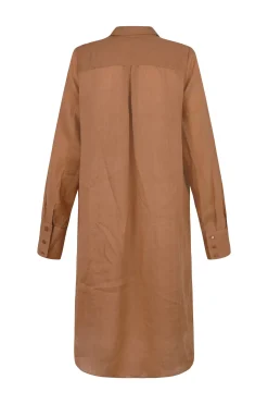 Rami, long shirt in terracotta ramie