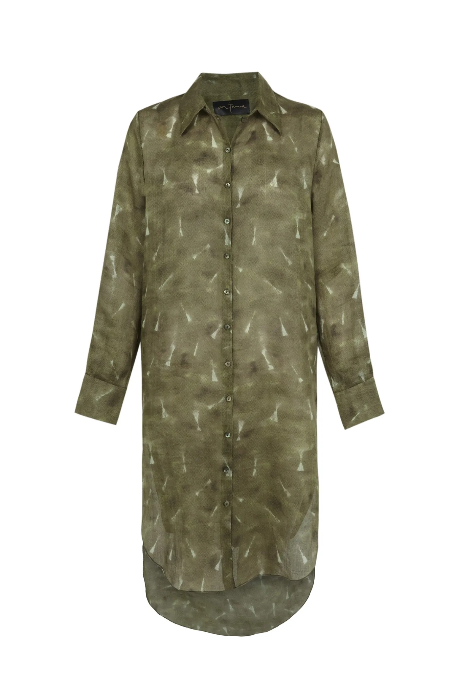 Rami, pua print ramie long shirt