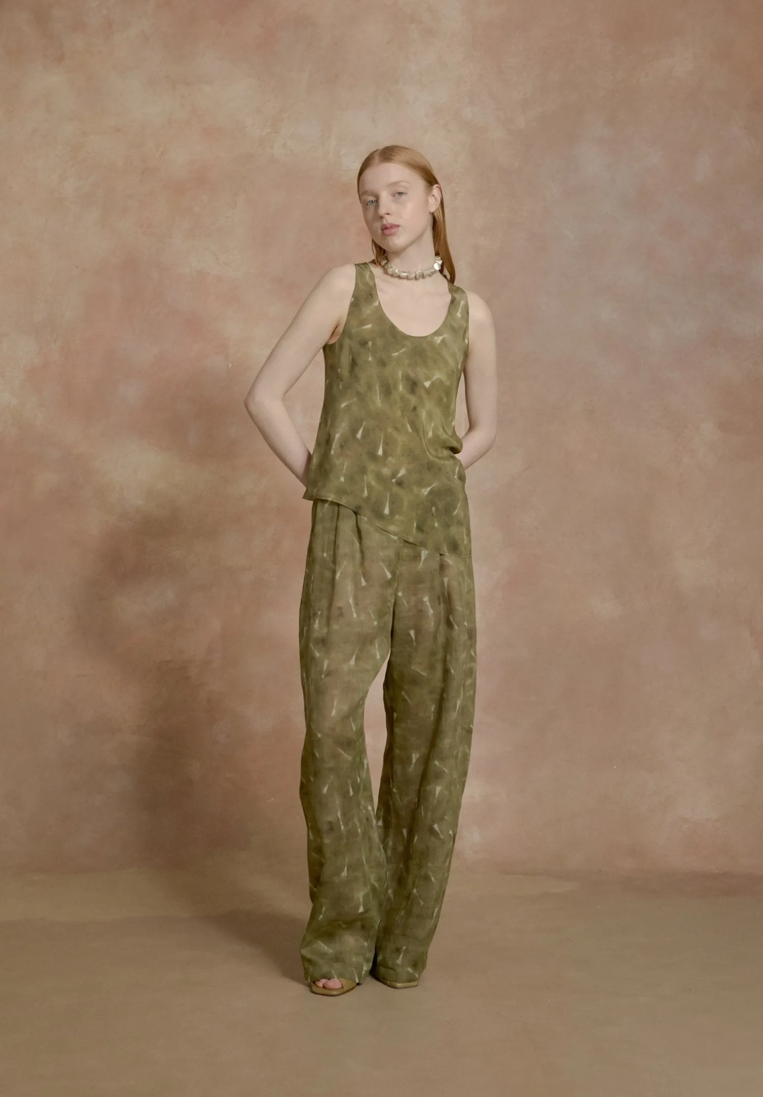 Rami, pua print ramie pants